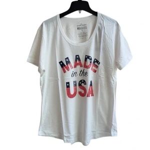 General Standard Women's White Graphic T-Shirt Made in the USA